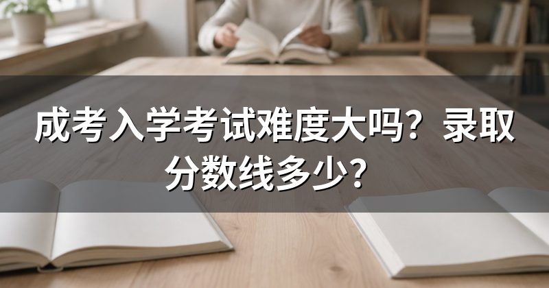 成考入学考试难度大吗?录取分数线多少?