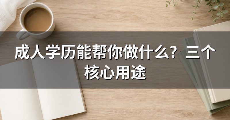 成人学历能帮你做什么?三个核心用途