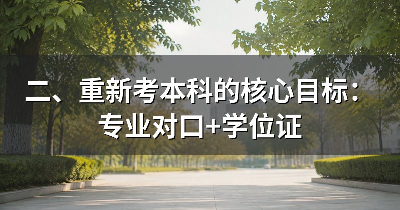 二、重新考本科的核心目标:专业对口+学位证