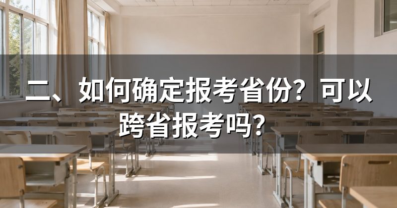 二、如何确定报考省份？可以跨省报考吗？