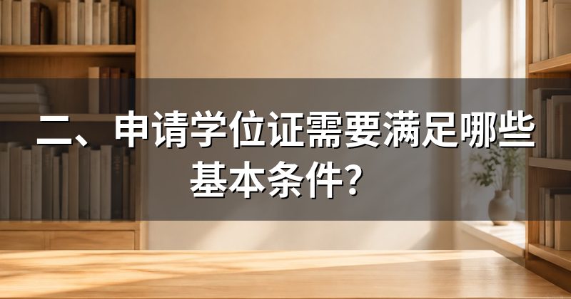 二、申请学位证需要满足哪些基本条件?