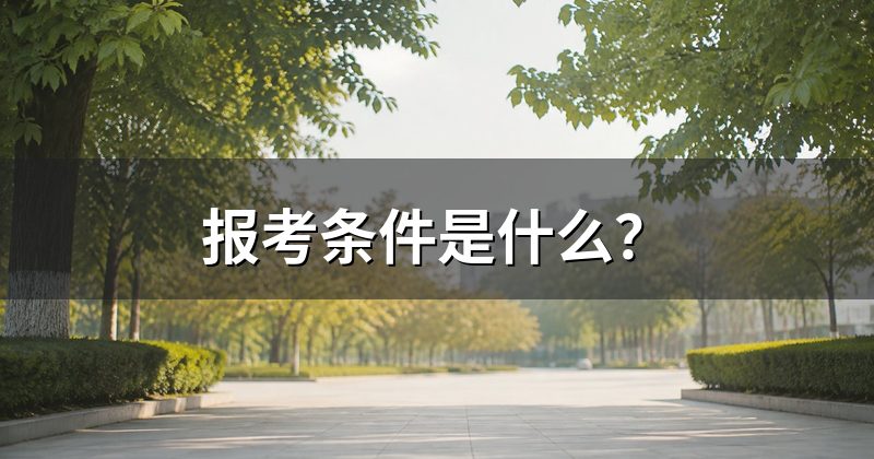 报考条件是什么?