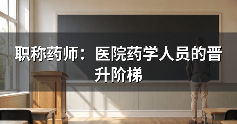 职称药师：医院药学人员的晋升阶梯