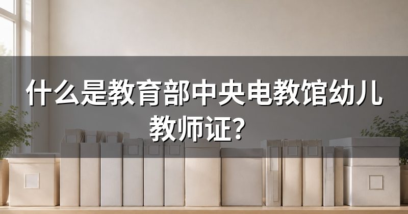 什么是教育部中央电教馆幼儿教师证?