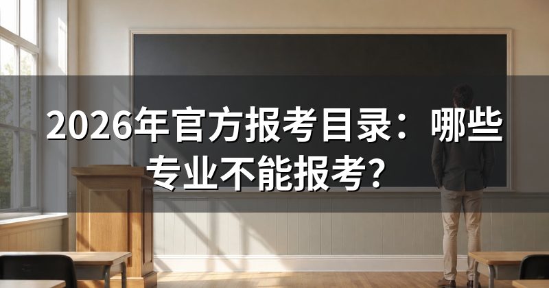2026年官方报考目录:哪些专业不能报考?