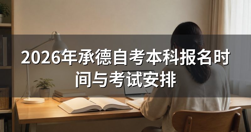 2026年承德自考本科报名时间与考试安排