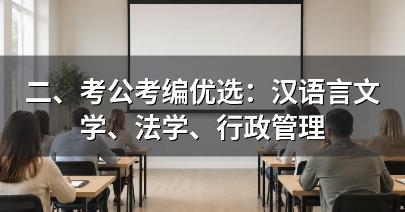二、考公考编优选:汉语言文学、法学、行政管理