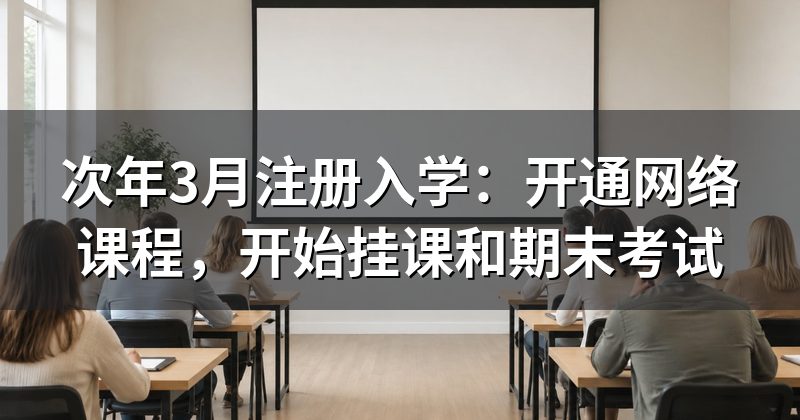 次年3月注册入学:开通网络课程,开始挂课和期末考试