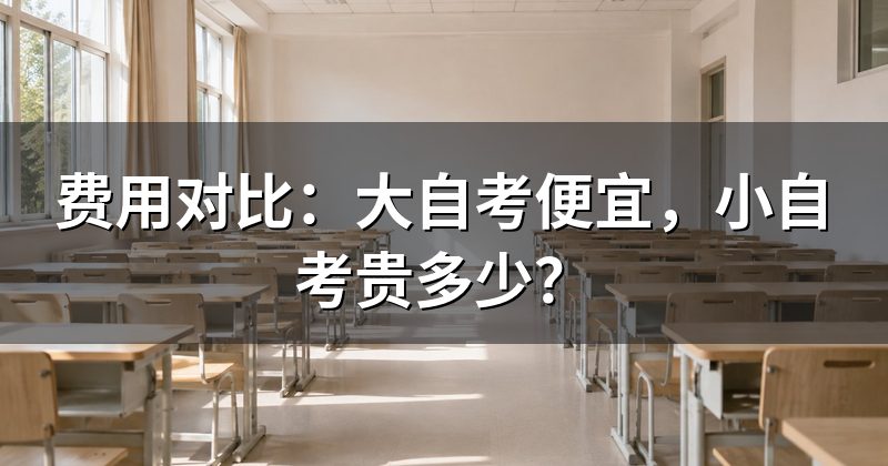 费用对比：大自考便宜，小自考贵多少？