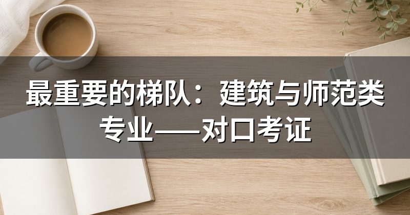 最重要的梯队：建筑与师范类专业——对口考证