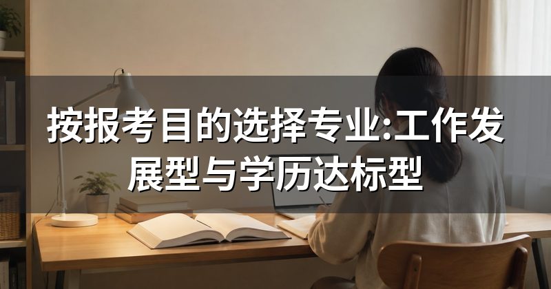 按报考目的选择专业:工作发展型与学历达标型