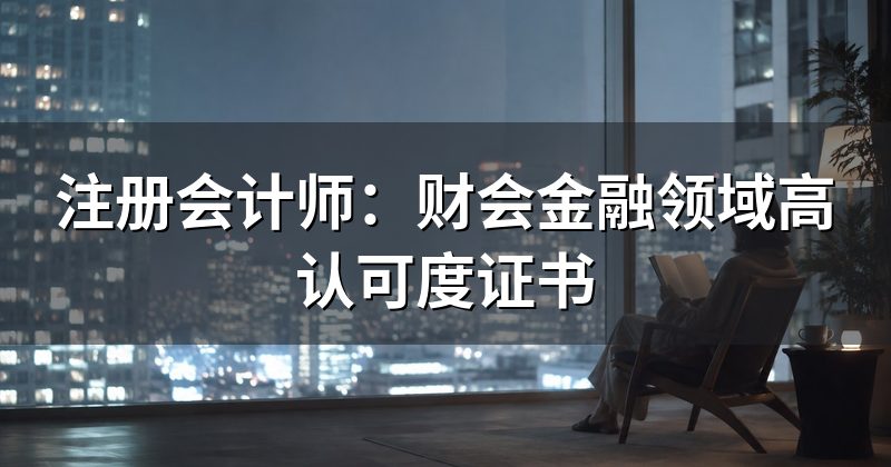 注册会计师：财会金融领域高认可度证书