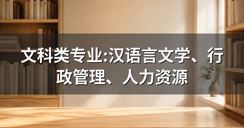 文科类专业:汉语言文学、行政管理、人力资源