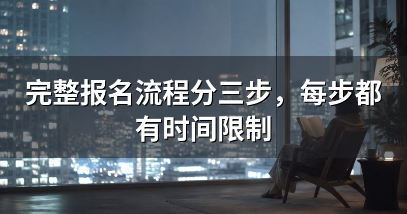 完整报名流程分三步,每步都有时间限制