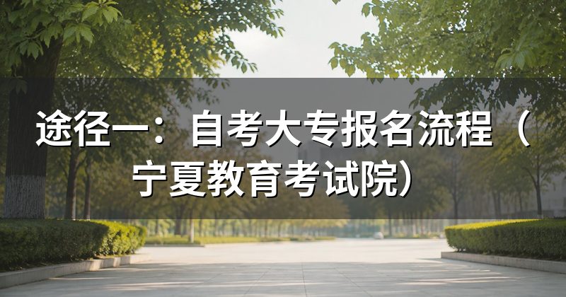 途径一：自考大专报名流程（宁夏教育考试院）