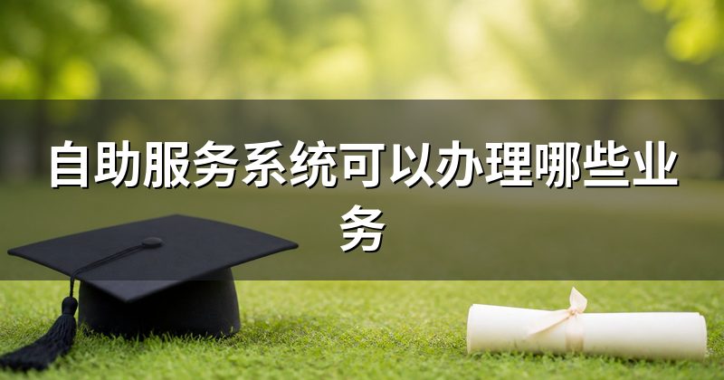 自助服务系统可以办理哪些业务