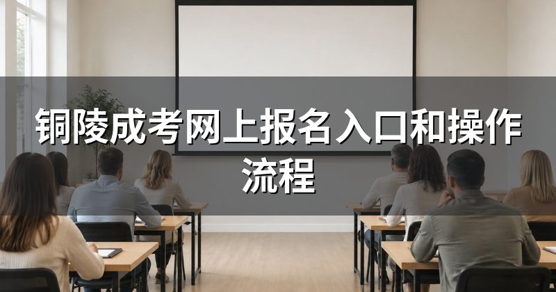 铜陵成考网上报名入口和操作流程