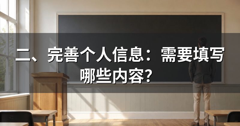 二、完善个人信息：需要填写哪些内容？