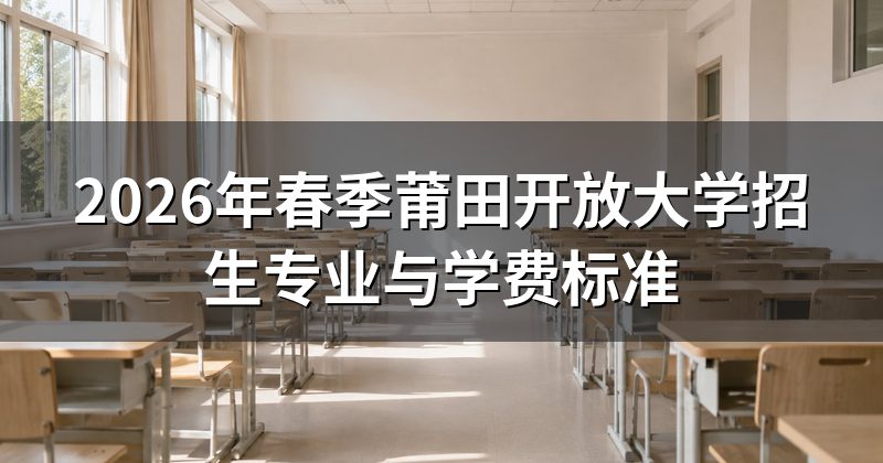 2026年春季莆田开放大学招生专业与学费标准
