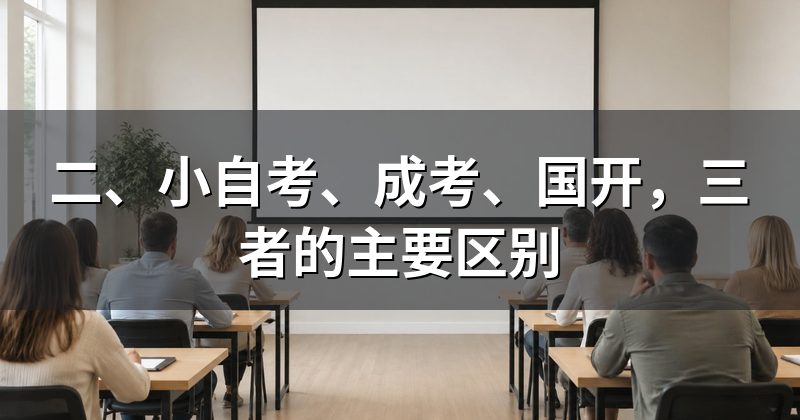 二、小自考、成考、国开,三者的主要区别