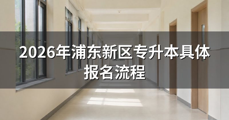 2026年浦东新区专升本具体报名流程