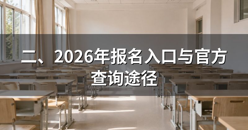 二、2026年报名入口与官方查询途径