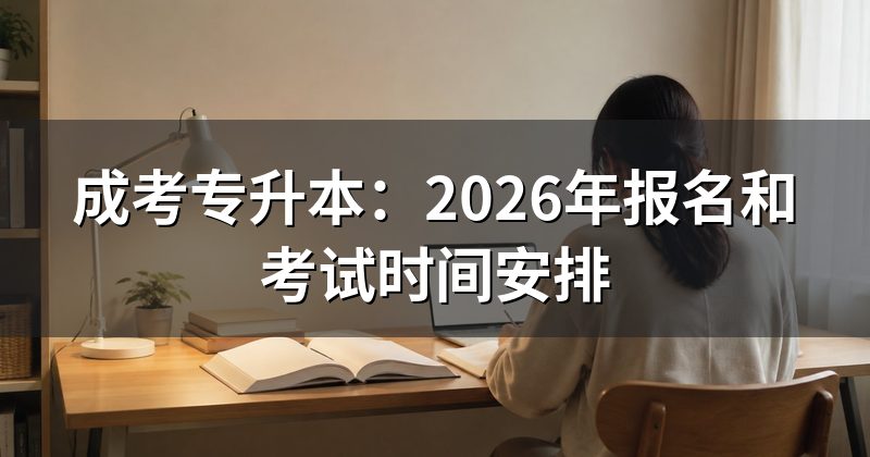 成考专升本:2026年报名和考试时间安排