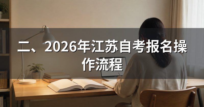 二、2026年江苏自考报名操作流程