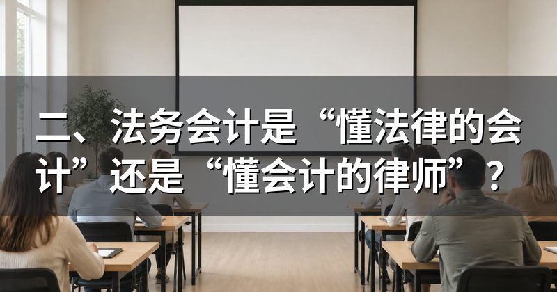 二、法务会计是“懂法律的会计”还是“懂会计的律师”?