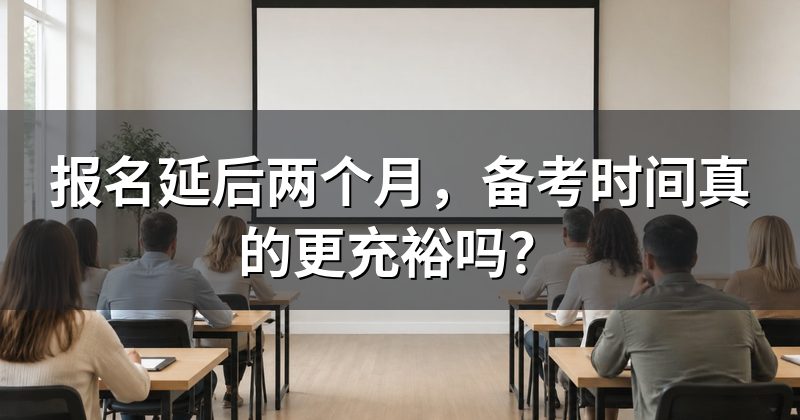 报名延后两个月,备考时间真的更充裕吗?