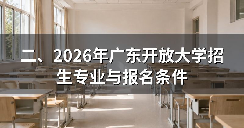 二、2026年广东开放大学招生专业与报名条件