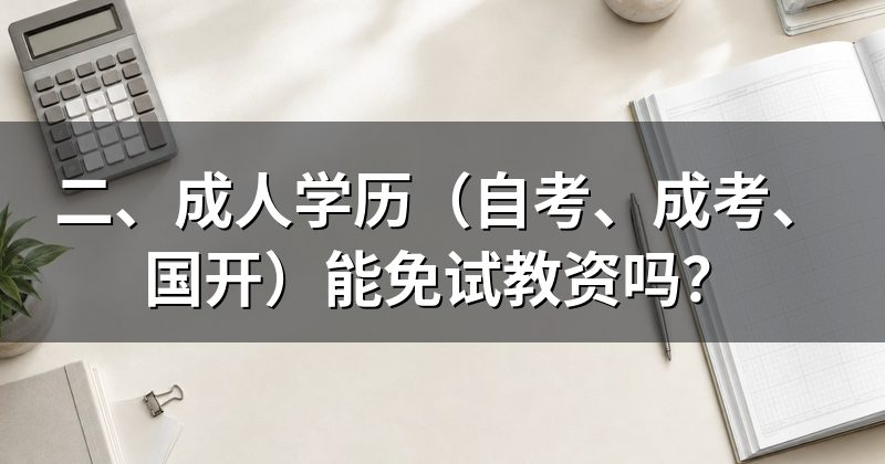 二、成人学历(自考、成考、国开)能免试教资吗?