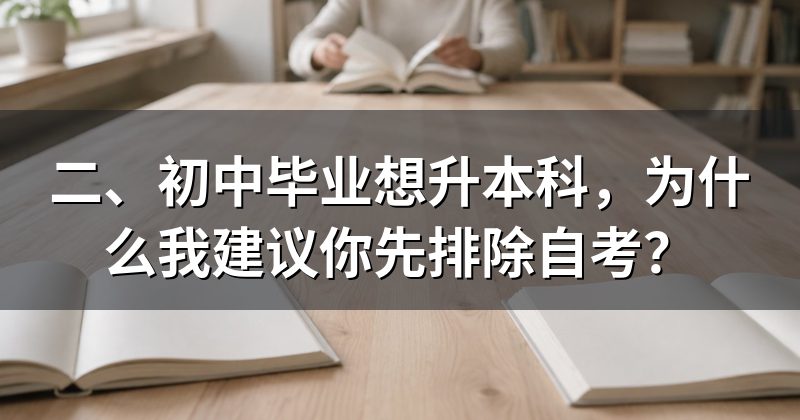 二、初中毕业想升本科,为什么我建议你先排除自考?