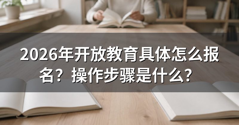 2026年开放教育具体怎么报名？操作步骤是什么？