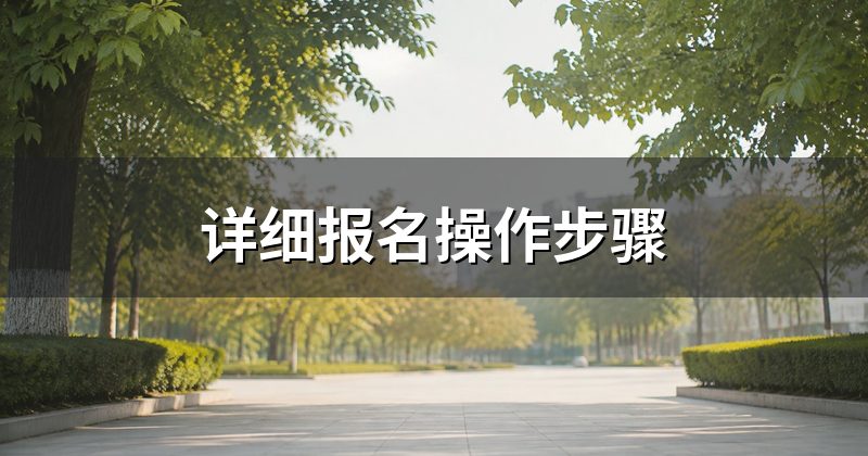 详细报名操作步骤