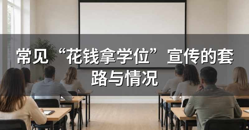 常见“花钱拿学位”宣传的套路与情况