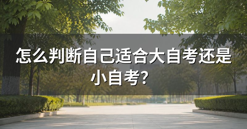 怎么判断自己适合大自考还是小自考？