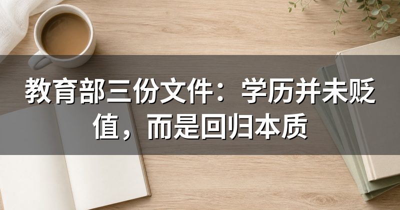 教育部三份文件：学历并未贬值，而是回归本质
