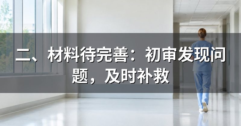 二、材料待完善:初审发现问题,及时补救