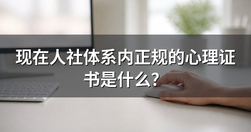 现在人社体系内正规的心理证书是什么？