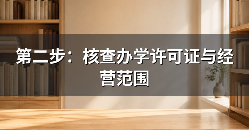 第二步：核查办学许可证与经营范围