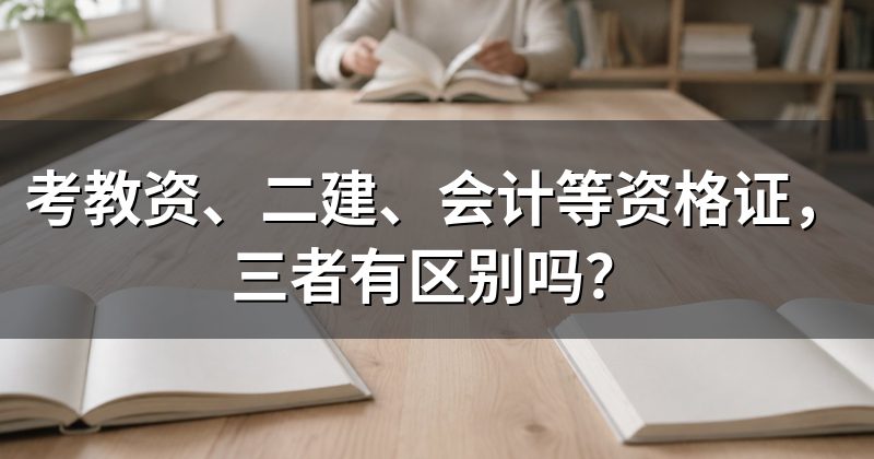 考教资、二建、会计等资格证，三者有区别吗？