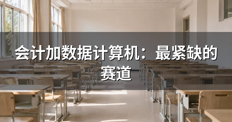 会计加数据计算机：最紧缺的赛道