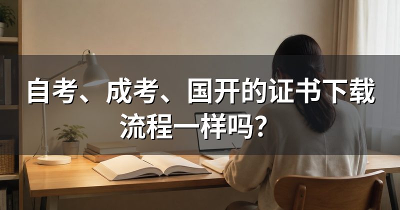 自考、成考、国开的证书下载流程一样吗?