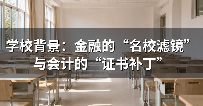 学校背景:金融的“名校滤镜”与会计的“证书补丁”