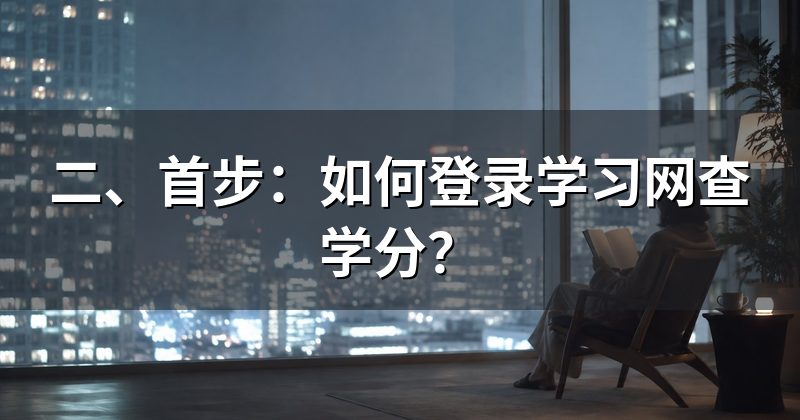 二、首步：如何登录学习网查学分？