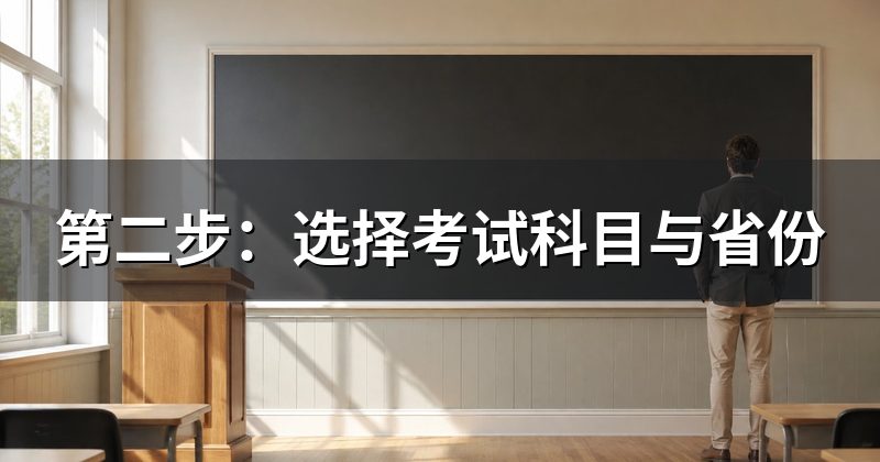 第二步:选择考试科目与省份