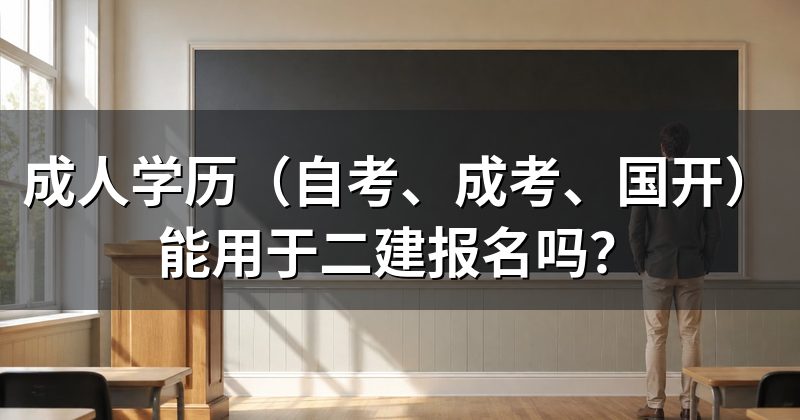 成人学历（自考、成考、国开）能用于二建报名吗？