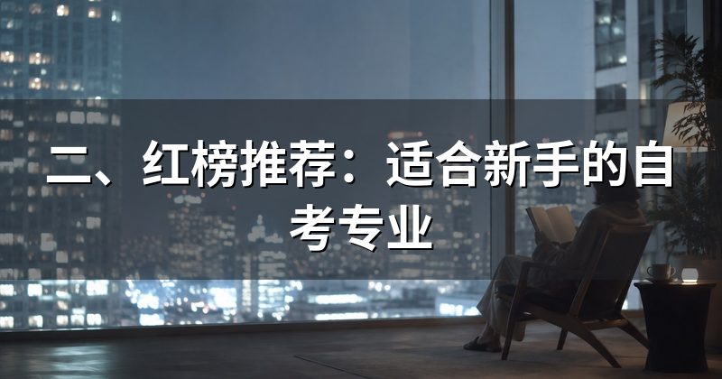 二、红榜推荐:适合新手的自考专业