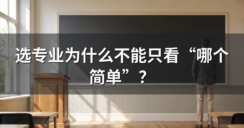 选专业为什么不能只看“哪个简单”?